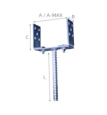 U-Pfostenträger Verzink 80-160x60x100x5